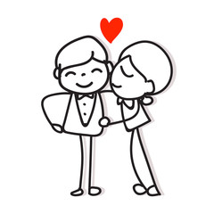 same sex couple lgbt love hand drawing cartoon character gay pride concept