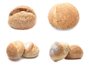 bread isolated on a white background (set  mix   collection)