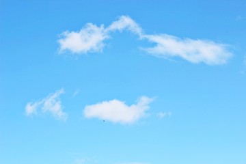 Beautiful blue sky sunny day, summer, clouds