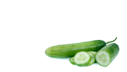 copy space Cucumber isolated on white background