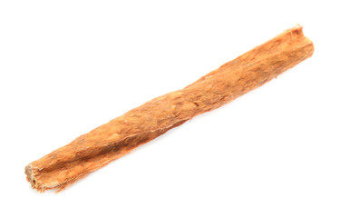 bones and colorful sticks for dog treat with vitamin and oral health on white background