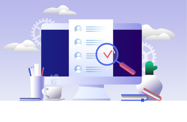 Job agency human resources. Choose career or interview a candidate.