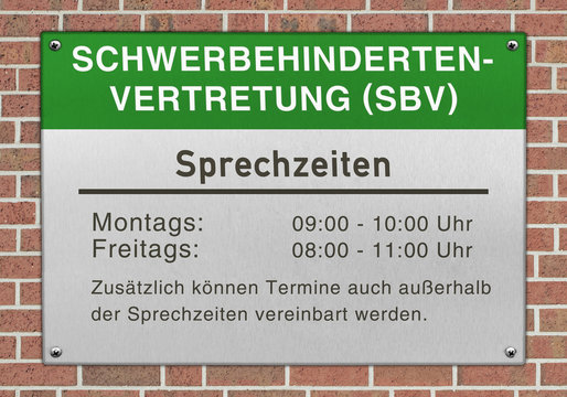 Schild, Schwerbehindertenvertretung