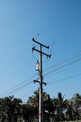 Obraz premium electric pole and wires