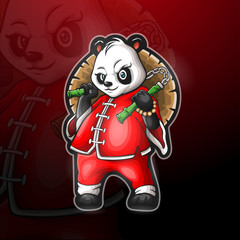 Chinese panda mascot logo for electronic sport gaming logo. © REYYARTS