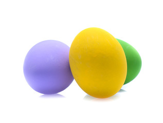 Perfect colorful handmade easter eggs isolated on a white