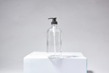 Portable glass bottles of various shapes and colors can hold essential oil, massage oil or cosmetics. It can also be used for spraying