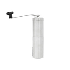 Stainless steel coffee grinder by handle Equipment for making coffee at home isolated white background