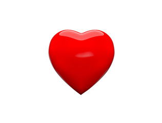 Fototapeta na wymiar red heart isolated on white background