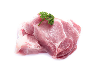 Fresh raw beef steak isolated on white background