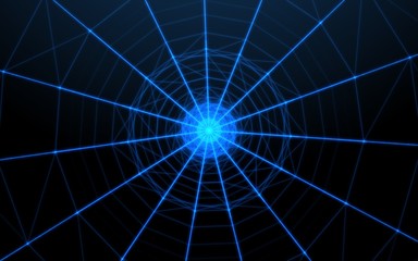 Blue circle with tech lines background