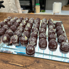 Special sweet chocolates with white chocolate