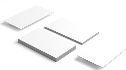 Business card isolated mocup on white 3d render