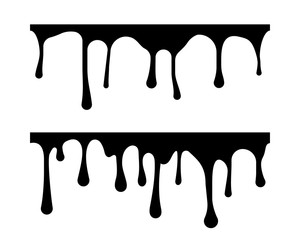 Seamless line liquid vector. Falling drops paint silhouette. Design element.