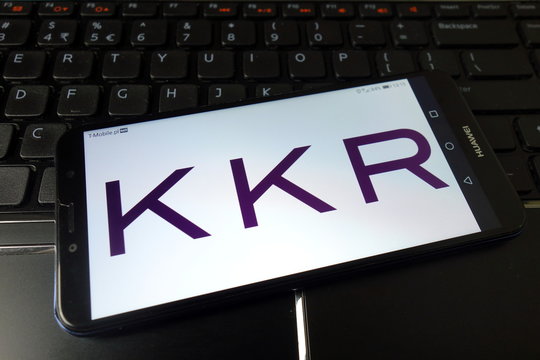 KONSKIE, POLAND - January 11, 2020: Kkr global investment firm logo on mobile phone