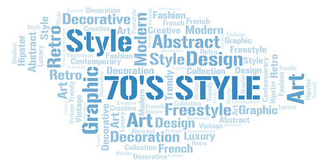 70's Style word cloud.