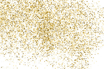 Gold Glitter Texture Isolated On White. Amber Particles Color. Celebratory Background. Golden Explosion Of Confetti. Vector Illustration, Eps 10.