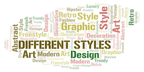 Fototapeta premium Different Styles word cloud.
