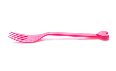 plastic  fork, spoon isolated on white backgruond