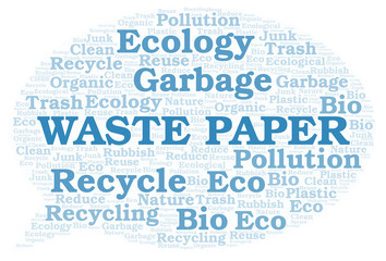 Waste Paper word cloud.