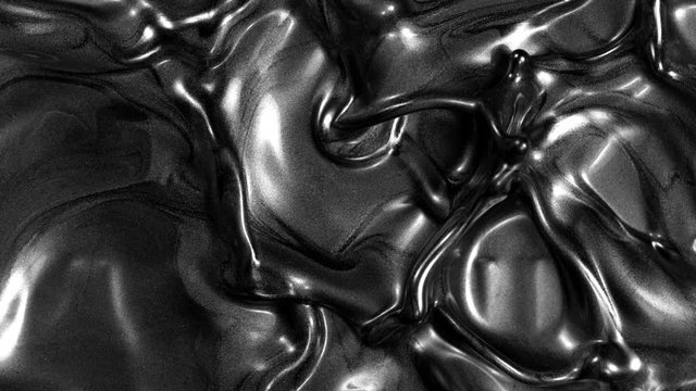 Super Slow Motion Shot of Splashing Silver Dark Metallic Color Background at 1000fps.