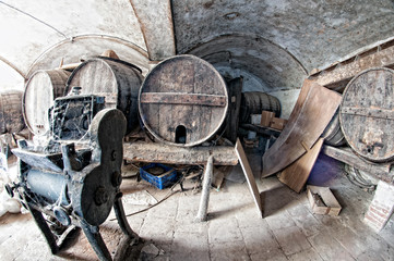 Detail Old wine cellar.