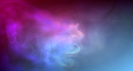 Fototapeta na wymiar Realistic purple and blue fog. Colored smoke. 3d fog. Copy space. Vector stock illustration. Purple abstract background. Neon flashes of light. Mystical and occult background.