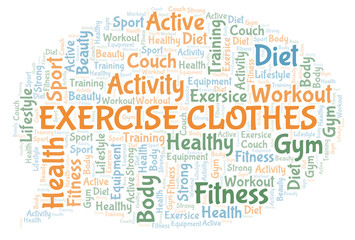 Exercise Clothes word cloud.