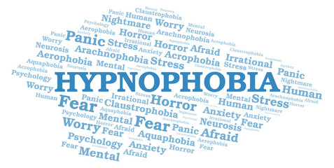 Hypnophobia word cloud.