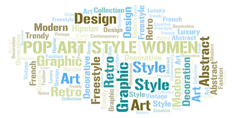 Obraz premium Pop Art Style Women word cloud.
