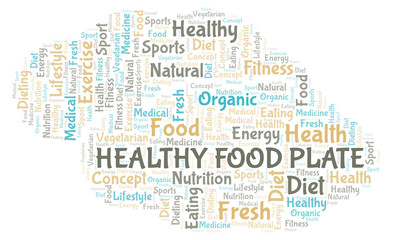 Fototapeta na wymiar Healthy Food Plate word cloud.