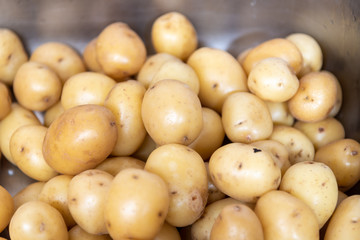 Boiled and peeled potatoes used in mayonnaise salad
