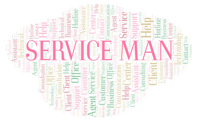 Obraz premium Service Man word cloud.