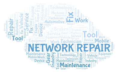 Network Repair word cloud.