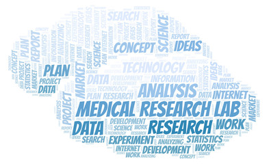 Medical Research Lab word cloud.