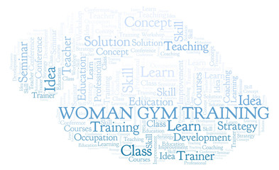 Fototapeta na wymiar Woman Gym Training word cloud.