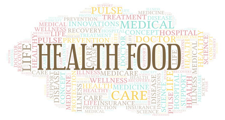 Health Food word cloud.