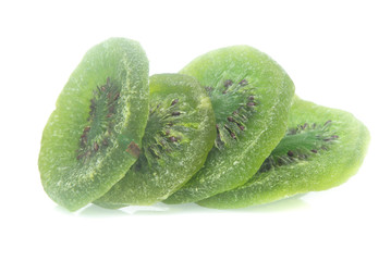 Dried kiwi fruit isolated on white