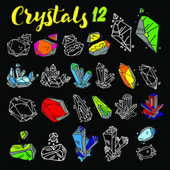 set of crystal patterns