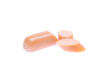 Fresh sausage  isolated on white background