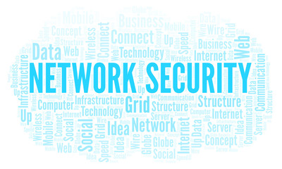 Fototapeta premium Network Security word cloud.