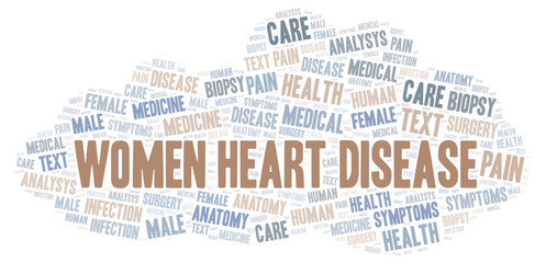 Fototapeta premium Women Heart Disease word cloud.