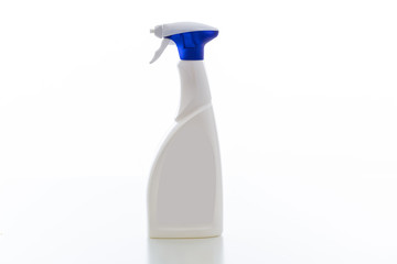 Cleaning spray bottle isolated against white background.