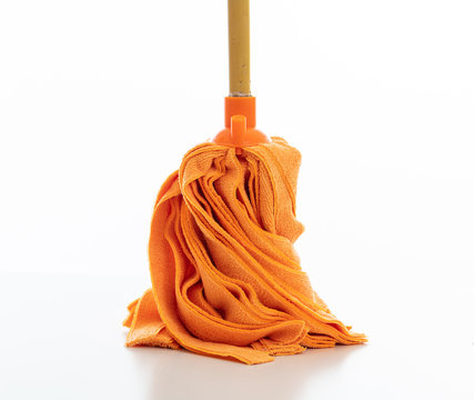 Cleaning floor mop isolated against white background.