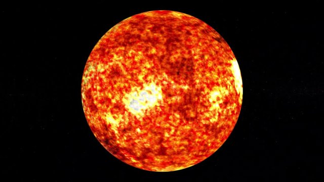 Sun from space. Sun rotating animation. Clip contains space, nebula, galaxy, stars, cosmos, sun, earth. Animation solar energy. 4k 3D Render.