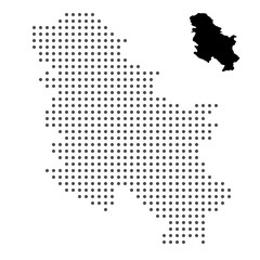 Serbia map dotted on white background vector isolated