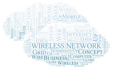 Fototapeta premium Wireless Network word cloud.