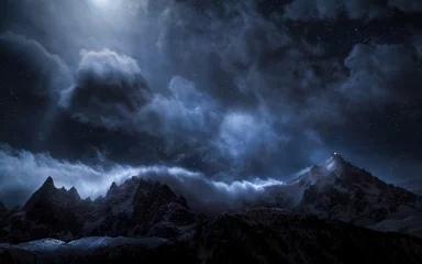 Poster storm over the mountains - Chamonix Mont Blanc © Nicolas