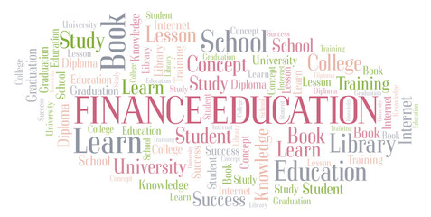 Obraz premium Finance Education word cloud.