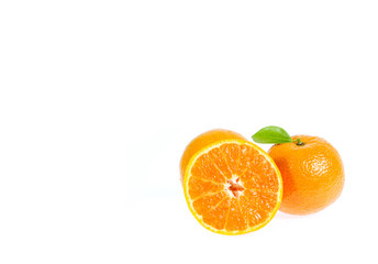 Fototapeta na wymiar Copy space Orange fruit isolated on white background